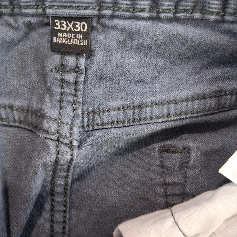 Banana Republic Corduroy Pants Men 33x30 Gray Vintage Straight Stretch